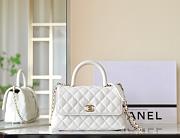Chanel White Caviar Mini Coco Top Handle Bag Leather 22.5x16x9cm - 1