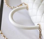Chanel White Caviar Mini Coco Top Handle Bag Leather 22.5x16x9cm - 6