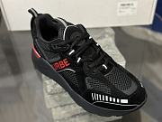 Burberry Suede and Mesh Sneakers Black Bright Red 8057350 - 5