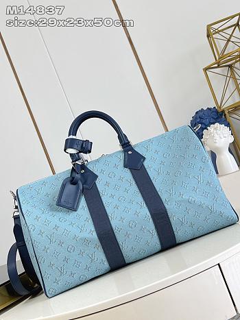 Louis Vuitton Keepall Bandoulière 50 Blue color 50x29x23cm