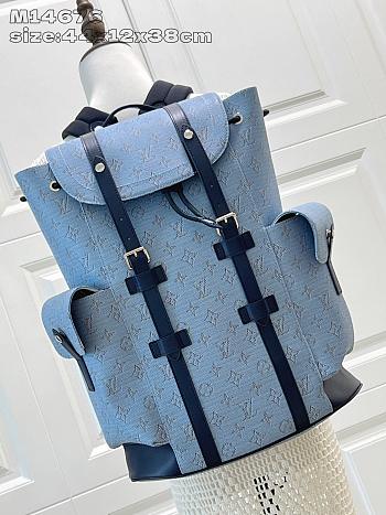 Louis Vuitton Christopher MM Blue 38x44x12.5cm
