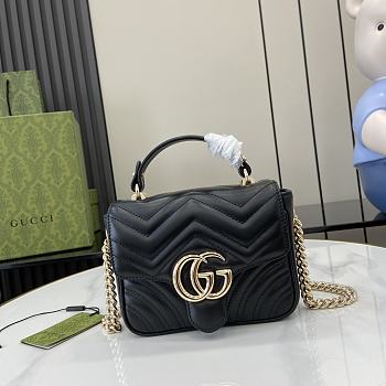 Gucci Marmont Mini Top Handle Bag 'Black' 17x13x6cm