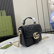 Gucci Marmont Mini Top Handle Bag 'Black' 17x13x6cm - 3