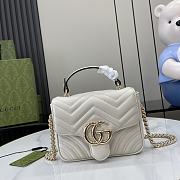 Gucci Marmont Mini Top Handle Bag - white color 17x13x6cm - 1