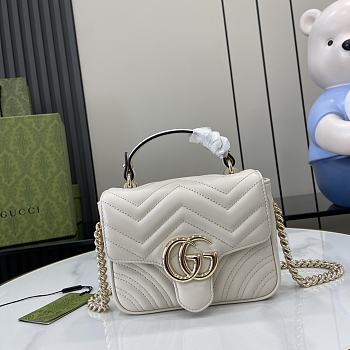 Gucci Marmont Mini Top Handle Bag - white color 17x13x6cm