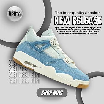Air Jordan 4 Retro TEX Denim Worn Blue (Women's) IB6716-100