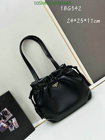 Prada Nappa Leather Shoulder Bag - Black 24*25*11cm