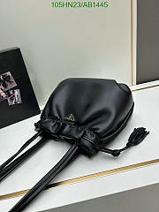 Prada Nappa Leather Shoulder Bag - Black 24*25*11cm - 4