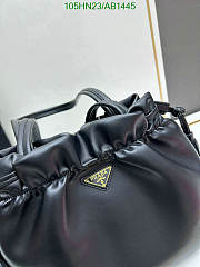 Prada Nappa Leather Shoulder Bag - Black 24*25*11cm - 3