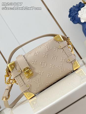 Louis Vuitton Leather Side Trunk PM Shoulder Bag 19*12*7cm