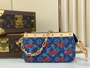 Louis Vuitton x Takashi Murakami Cherry Pochette Accessoires Denim Monogram 13x4x22cm